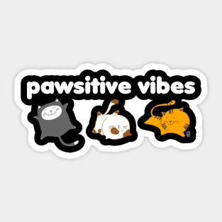 Pawsitive Vibes Happy Cats Design Sticker